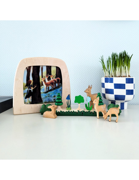 Hertjes in lente bos plaat voor seizoenslamp Esther Bennink