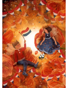 Ansichtkaart oranje boven Bijdehansje