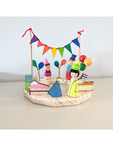 Miniatuur diy houten vlaggenlijn