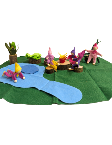 Houten blokken kampvuur set