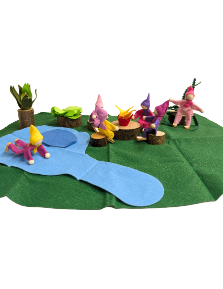 Houten blokken kampvuur set