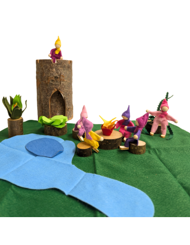 Houten blokken kampvuur set