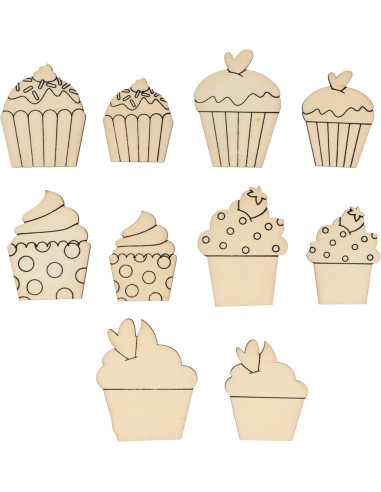 Cupcake figuren hout