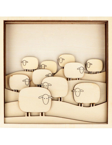 3D schapen schilderij