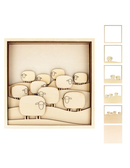 3D schapen schilderij