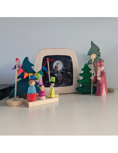 Sinterklaas op het dak plaat voor seizoenslamp...