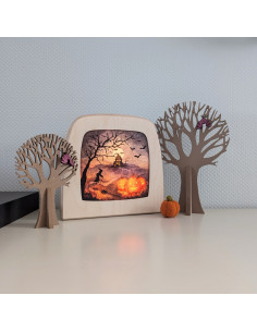 Halloween huis plaat voor seizoenslamp Vogel Geluk 2