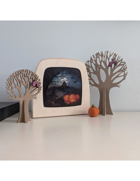 Halloween huis plaat voor seizoenslamp Vogel Geluk