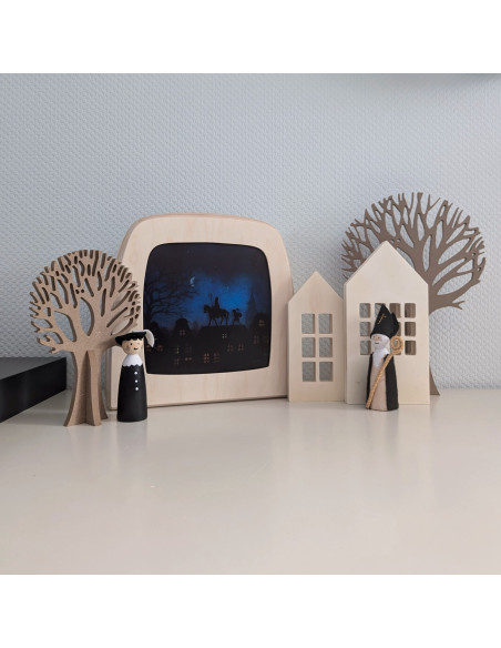 Sinterklaas op dak plaat voor seizoenslamp Vogel Geluk