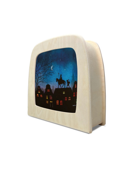 Sinterklaas op dak plaat voor seizoenslamp Vogel Geluk