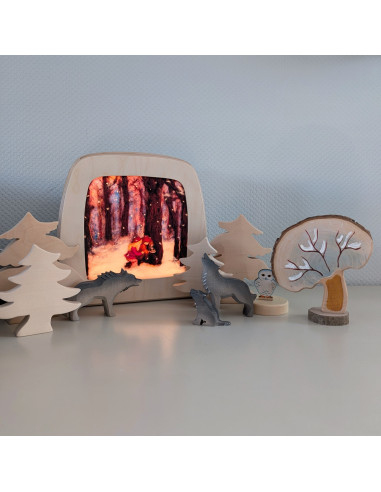 Winter bos plaat voor seizoenslamp Het Wol Feetje