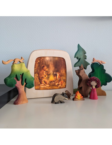 Zingen bij het kampvuur plaat voor seizoenslamp...