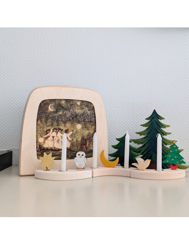 Advent plaat voor seizoenslamp Bijdehansje