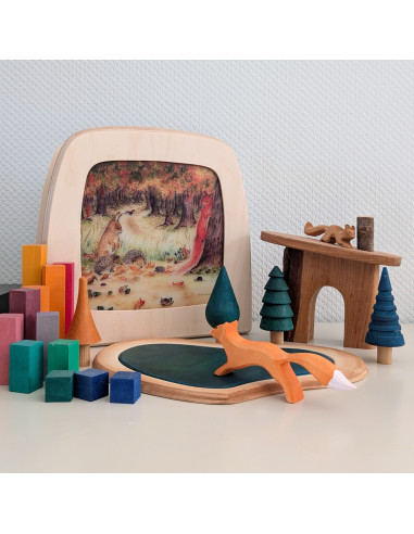 Herfstdieren bos plaat voor seizoenslamp Eentje...