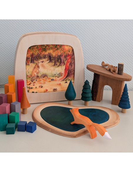 Herfstdieren bos plaat voor seizoenslamp Eentje van Margo