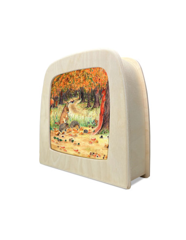 Herfstdieren bos plaat voor seizoenslamp Eentje...