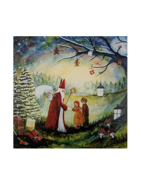 Sint in bos plaat voor seizoenslamp Bijdehansje