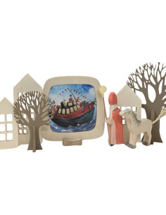 Stoomboot Sinterklaas plaat voor seizoenslamp bijdehansje 2