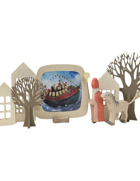 Stoomboot Sinterklaas plaat voor seizoenslamp bijdehansje