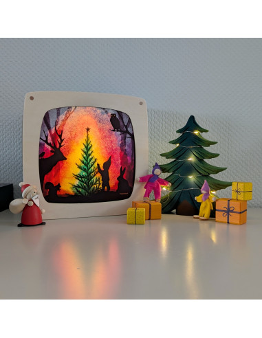 Kerstboom optuigen plaat voor seizoenslamp...