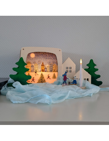 Schaatsen winter plaat voor seizoenslamp...