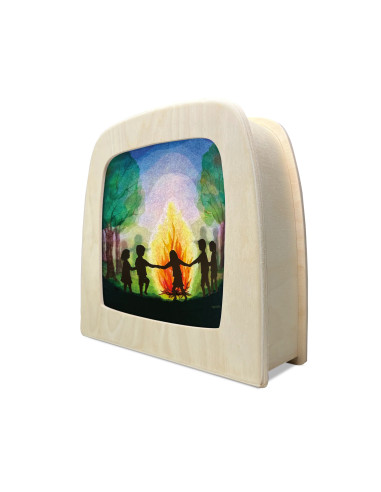 Dansen om kampvuur plaat voor seizoenslamp...