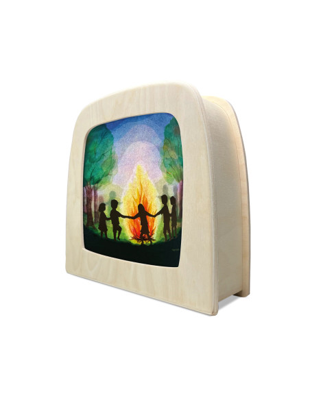 Dansen om kampvuur plaat voor seizoenslamp Vogel Geluk