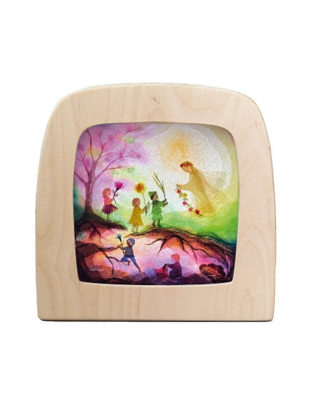 Lente kinderen plaat voor seizoenslamp Vogel Geluk