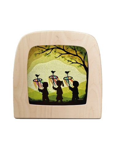 Palmpasen plaat voor seizoenslamp Vogel Geluk