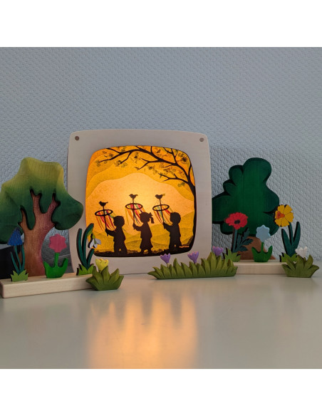 Palmpasen plaat voor seizoenslamp Vogel Geluk