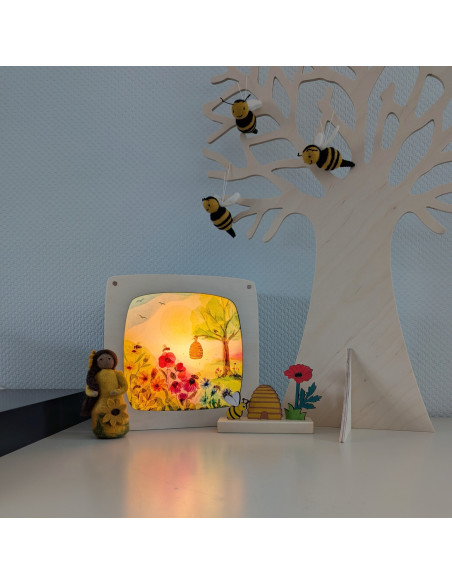 Bijenkorf plaat voor seizoenslamp Vogel Geluk