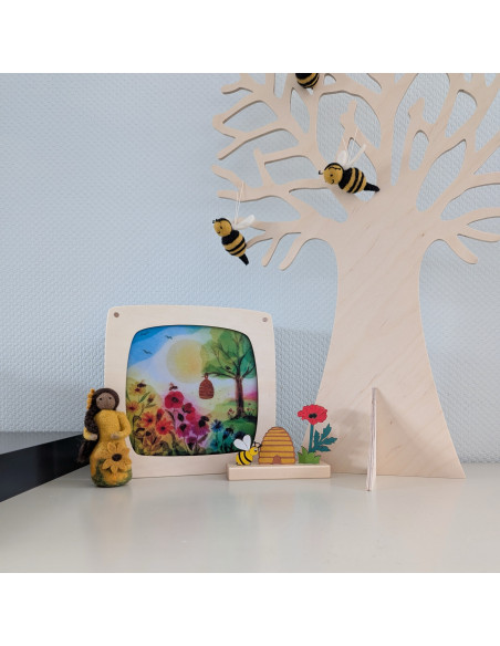 Bijenkorf plaat voor seizoenslamp Vogel Geluk