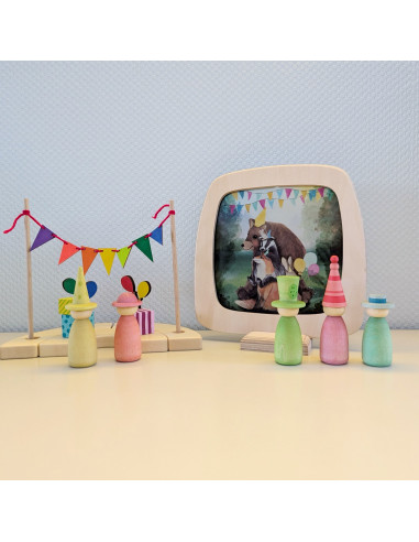 Houten houder raamhanger