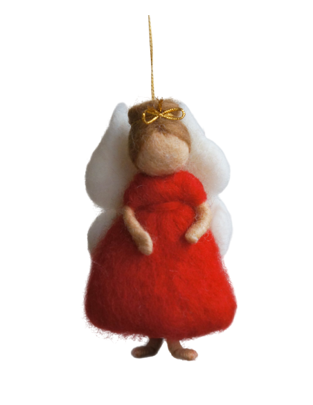 Vilten engel hanger rood