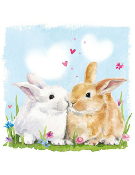 Ansichtkaart konijnenliefde Carola Pabst