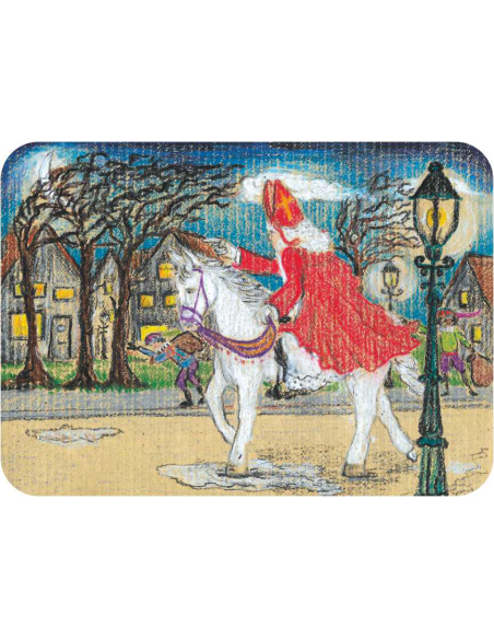 Ansichtkaart Sinterklaas onderweg Kirsten Beuker