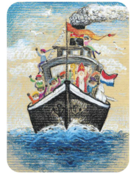 Ansichtkaart pakjesboot Kirsten Beuker