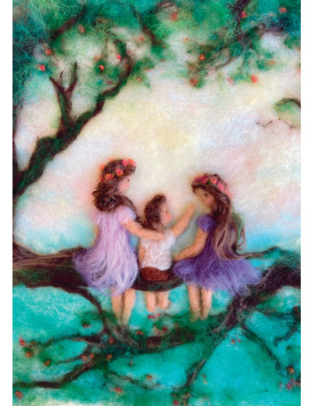 Ansichtkaart grote zussen Het Wol Feetje