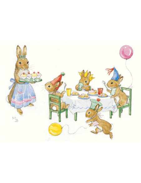 Ansichtkaart verjaardags feestje Molly Brett