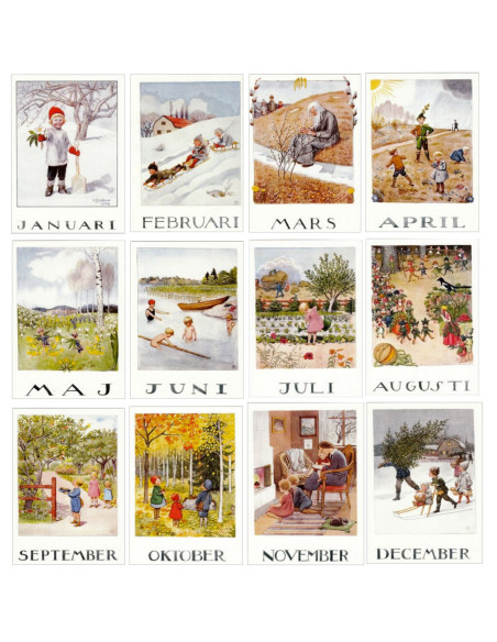 Maand ansichtkaarten Elsa Beskow