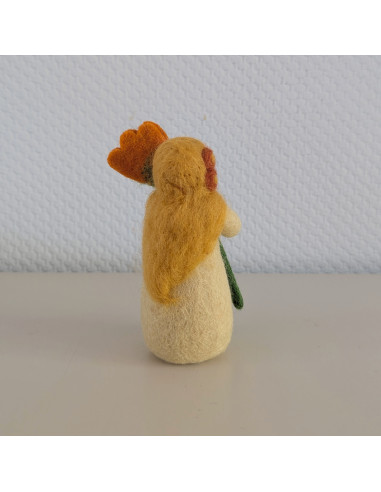 Vilten bloemenfee geel