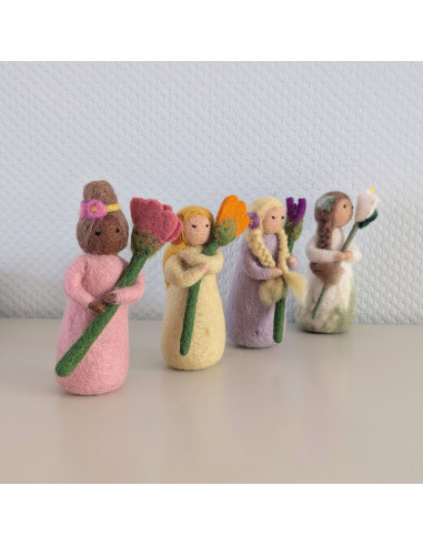 Vilten bloemenfee geel