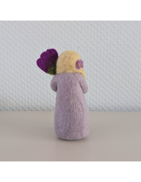 Vilten bloemenfee paars