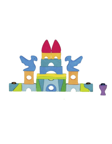 Blokken puzzel draken met fonkelstenen