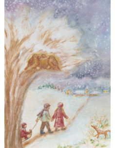 Ansichtkaart winter wandeling Ilona Bock