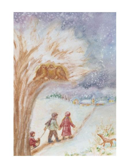 Ansichtkaart winter wandeling Ilona Bock