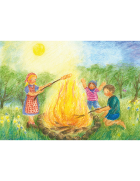 Ansichtkaart kampvuur Ilona Bock