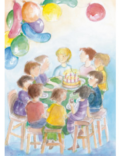 Ansichtkaart verjaardagsfeest Johanna Schneider