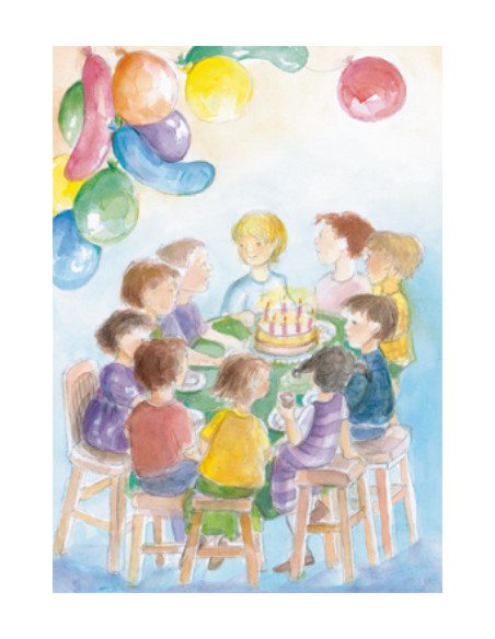 Ansichtkaart verjaardagsfeest Johanna Schneider