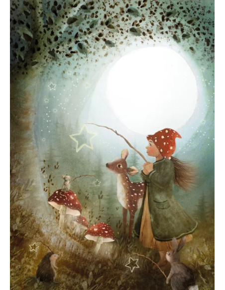 Ansichtkaart sterrenlampje Bijdehansje